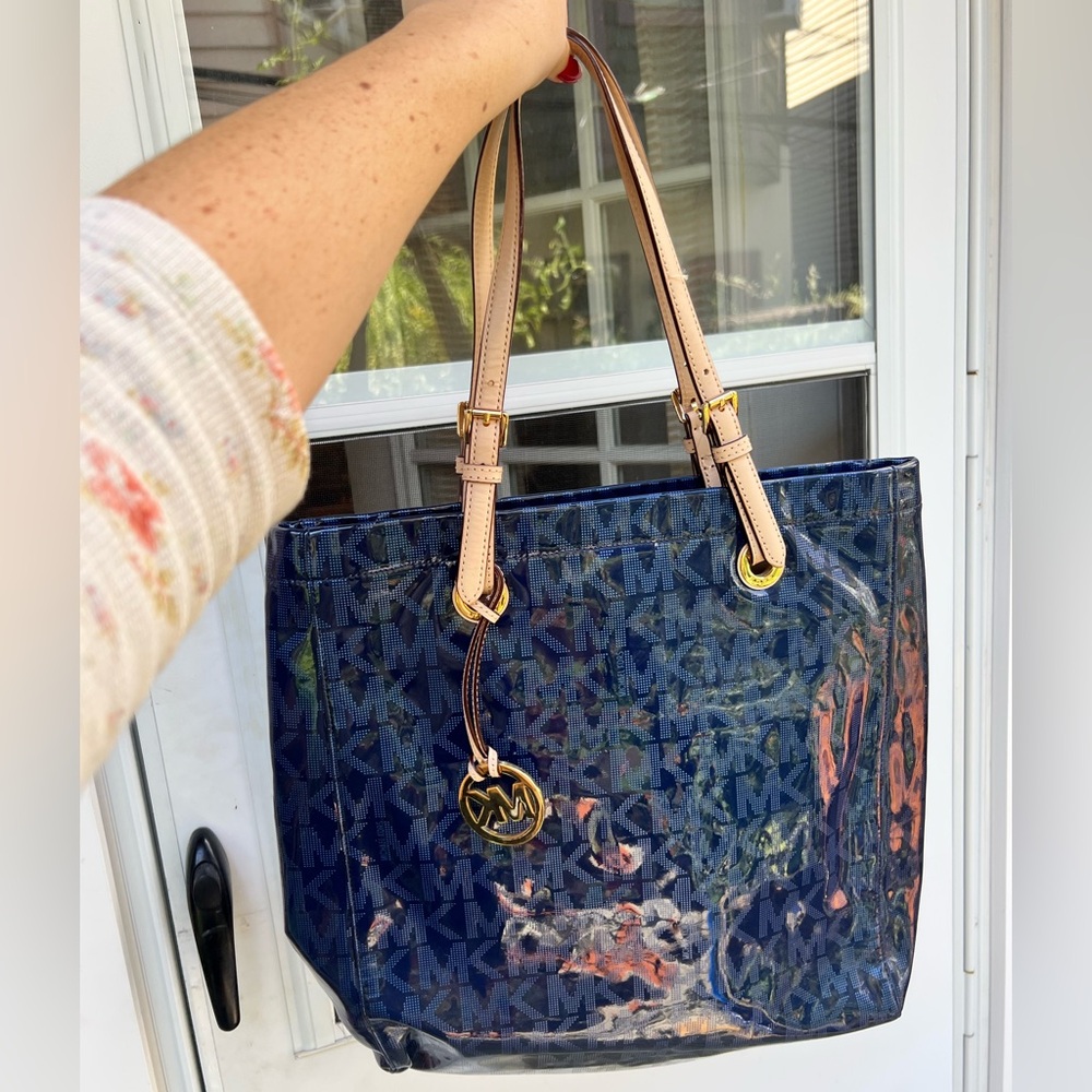 Michael Kors Navy and Tan Tote